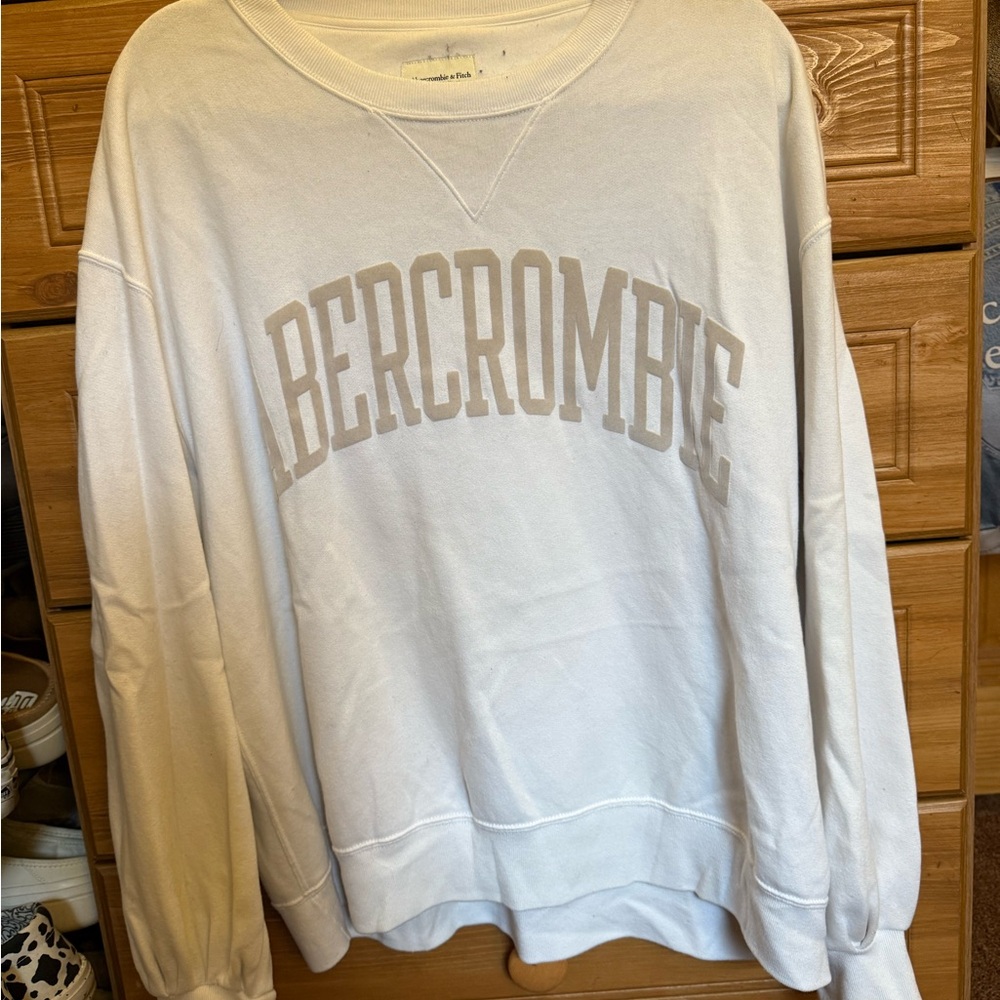 Abercrombie & Fitch Cream Crewneck Sweater